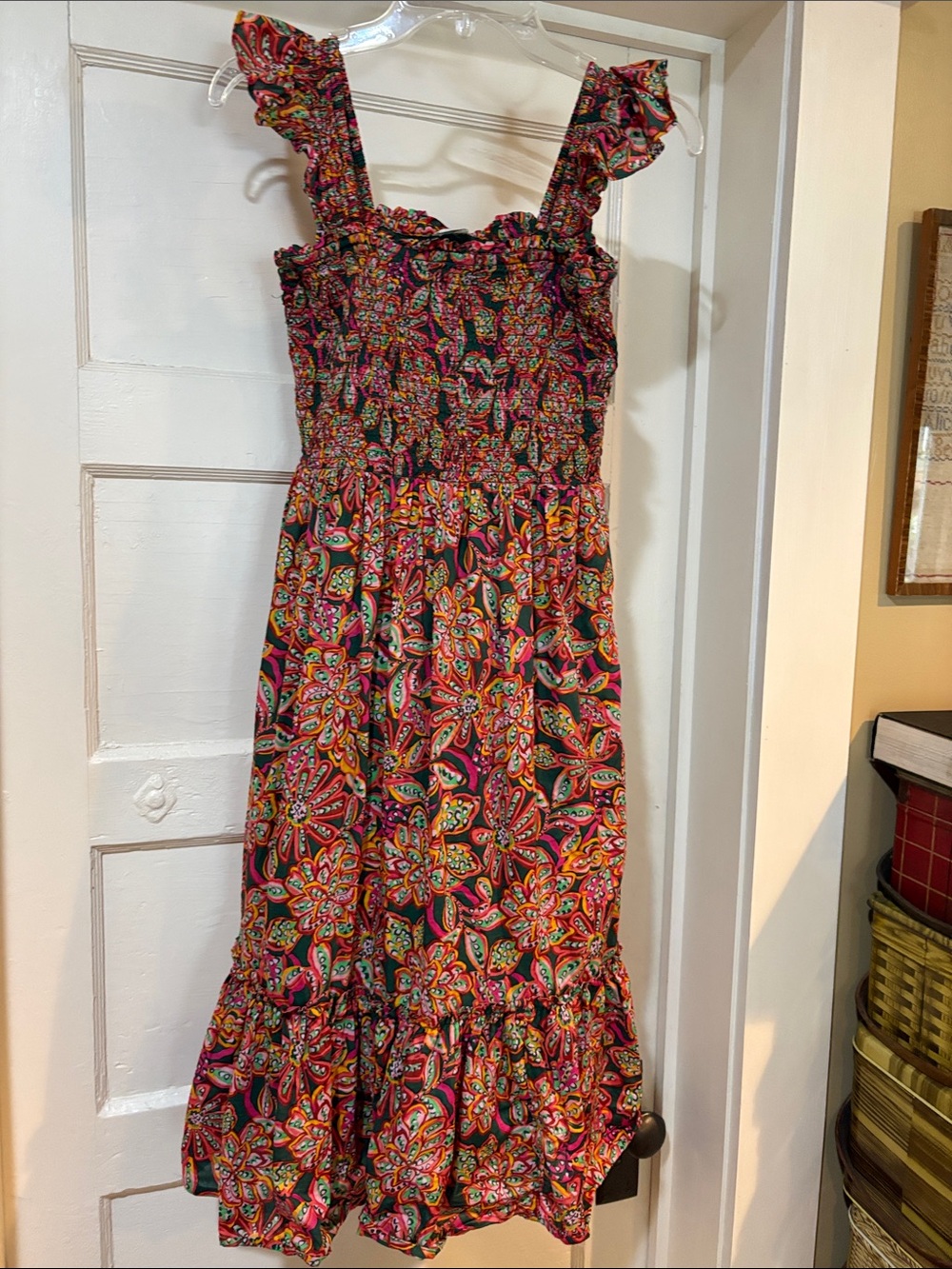 Crew Cuts 14 Smocked Floral Print Sundress in Vibrant Multi